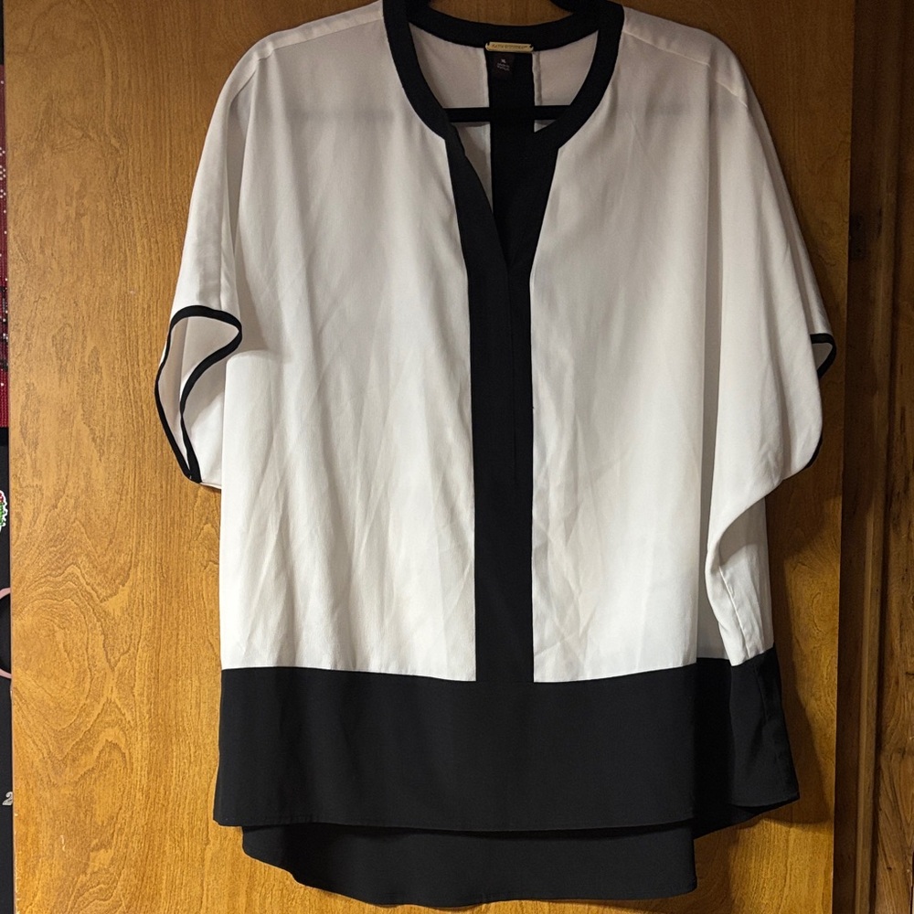 Elegant Black and White Women's Top